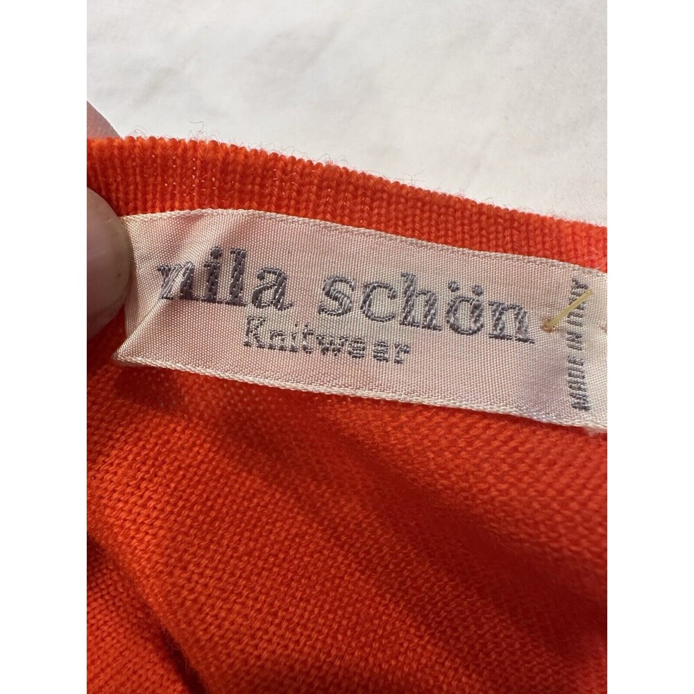Made in Italy Women's Wool Blend Mixed‎ Sweater Size Small Red  long sleeves - Picture 6 of 11